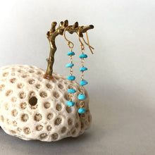 画像をギャラリービューアに読み込む, ターコイズピアス 《5粒》