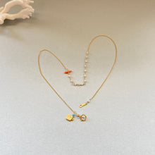 画像をギャラリービューアに読み込む, アマゾナイトと深海珊瑚のネックレス