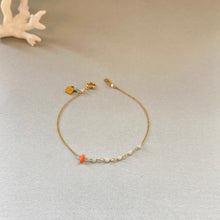 画像をギャラリービューアに読み込む, アマゾナイトと深海珊瑚のブレスレット