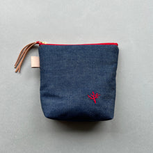 画像をギャラリービューアに読み込む, デニムポーチ Sサイズ(ダークブルー)