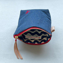 画像をギャラリービューアに読み込む, デニムポーチ Sサイズ(ダークブルー)