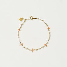 画像をギャラリービューアに読み込む, 淡水パールと深海珊瑚のシャンク巻きブレスレット