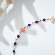画像をギャラリービューアに読み込む, ラピスラズリと深海珊瑚のシャンク巻きブレスレット