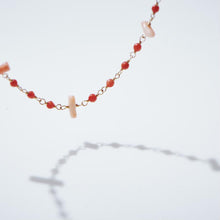 画像をギャラリービューアに読み込む, 【受注商品】染め珊瑚と深海珊瑚のシャンク巻きネックレス(60㎝)