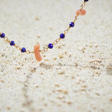 画像をギャラリービューアに読み込む, 【受注商品】ラピスラズリと深海珊瑚のシャンク巻きネックレス(60㎝)