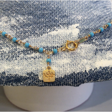 画像をギャラリービューアに読み込む, 【受注商品】練りトルコと深海珊瑚のシャンク巻きネックレス(40cm)