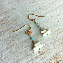 画像をギャラリービューアに読み込む, ウミタケ珊瑚と練トルコのショートピアス