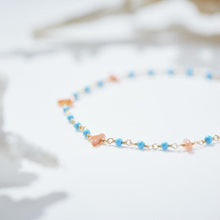 画像をギャラリービューアに読み込む, 練トルコと深海珊瑚のシャンク巻きブレスレット