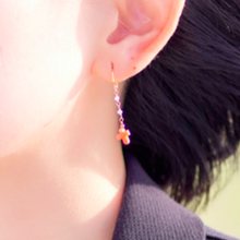 画像をギャラリービューアに読み込む, 深海珊瑚と淡水パールのショートピアス