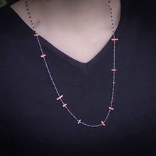 画像をギャラリービューアに読み込む, 【受注商品】ラピスラズリと深海珊瑚のシャンク巻きネックレス(60㎝)