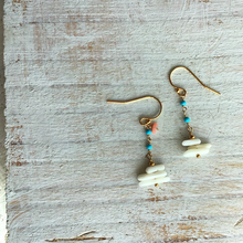 画像をギャラリービューアに読み込む, ウミタケ珊瑚と練トルコのショートピアス