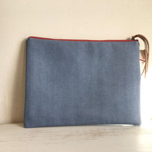 画像をギャラリービューアに読み込む, デニムポーチ Lサイズ (ライトブルー)