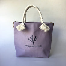 画像をギャラリービューアに読み込む, BRANCHES オリジナル　トートバッグМ　＊珊瑚刺繍入り＊ウィステリア(グレー刺繍、白紐）
