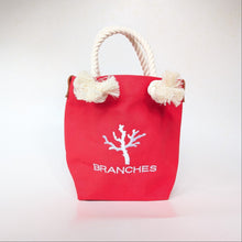 画像をギャラリービューアに読み込む, BRANCHES オリジナル　トートバッグ　＊珊瑚刺繍入り＊スカーレット～白刺繍
