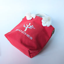 画像をギャラリービューアに読み込む, BRANCHES オリジナル　トートバッグ　＊珊瑚刺繍入り＊スカーレット～白刺繍
