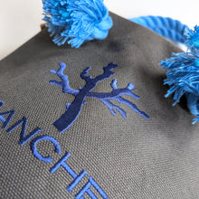 画像をギャラリービューアに読み込む, ✨NEW！！　BRANCHES オリジナル　トートバック　＊珊瑚刺繍入り＊チャコール（青刺繍、青紐）
