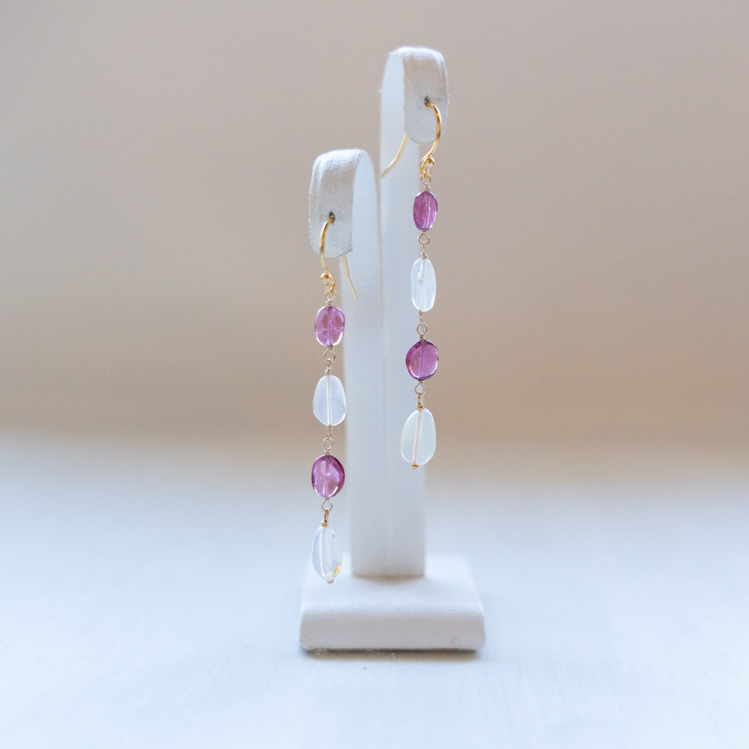 オパールとトルマリンのピアス