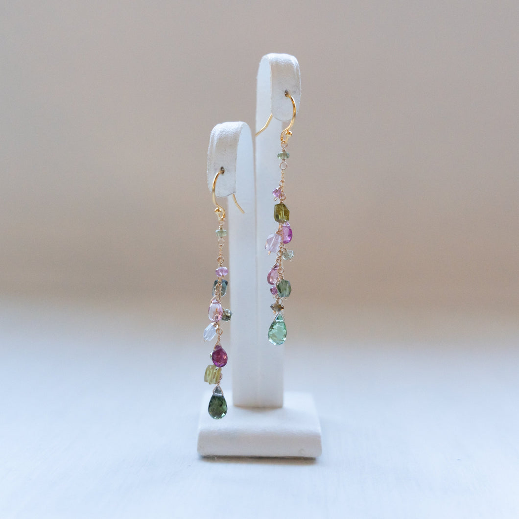 トルマリン チェーンピアス/グリーン