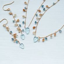 画像をギャラリービューアに読み込む, ✨NEW【11月誕生石】ブルートパーズ・リーフカット/粒々ネックレス
