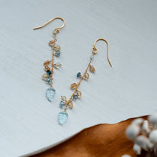 画像をギャラリービューアに読み込む, ✨NEW【11月の誕生石】ブルートパーズのリーフカット/チェーンピアス
