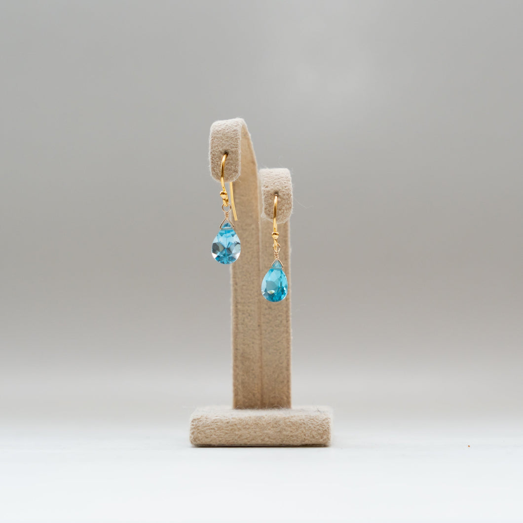 ✨NEW【11月の誕生石】ブルートパーズの一粒ピアス