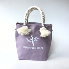 画像をギャラリービューアに読み込む, BRANCHES オリジナル　トートバッグS　＊珊瑚刺繍入り＊ウィステリア（白刺繍、白紐）
