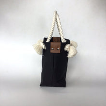 画像をギャラリービューアに読み込む, BRANCHES オリジナル　トートバッグS　＊珊瑚刺繍入り＊ブラック（グレー刺繍、白紐）
