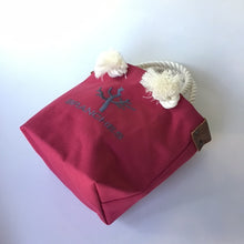 画像をギャラリービューアに読み込む, BRANCHES オリジナル　トートバッグS　＊珊瑚刺繍入り＊ホットピンク(グレー刺繍、白紐）
