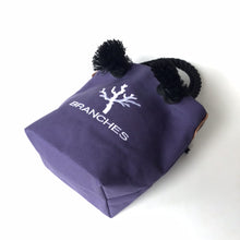 画像をギャラリービューアに読み込む, BRANCHES オリジナル　トートバッグ　＊珊瑚刺繍入り＊パープル(白刺繍、黒紐)
