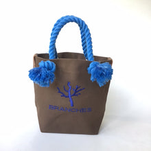 画像をギャラリービューアに読み込む, BRANCHES オリジナル　トートバッグS　＊珊瑚刺繍入り＊ココア（青刺繍、青紐）

