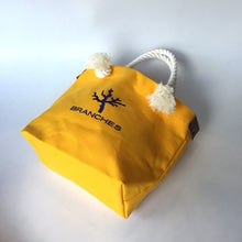 画像をギャラリービューアに読み込む, 　BRANCHES オリジナル　トートバッグМ　＊珊瑚刺繍入り＊ヤマブキ（青刺繍、白紐）
