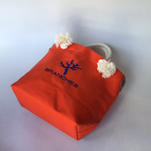 画像をギャラリービューアに読み込む, 　BRANCHES オリジナル　トートバッグМ　＊珊瑚刺繍入り＊キャロット（青刺繍、白紐）
