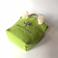 画像をギャラリービューアに読み込む, BRANCHES オリジナル　トートバッグS　＊珊瑚刺繍入り＊グラスグリーン(グレー刺繍、白紐)
