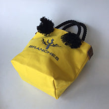 画像をギャラリービューアに読み込む, BRANCHES オリジナル　トートバッグ　＊珊瑚刺繍入り＊イエロー(グレー刺繍、黒紐)
