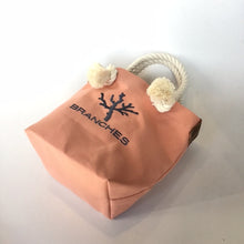 画像をギャラリービューアに読み込む, BRANCHES オリジナル　トートバッグS　＊珊瑚刺繍入り＊シェルピンク(グレー刺繍、白紐）
