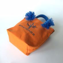 画像をギャラリービューアに読み込む, BRANCHES オリジナル　トートバッグ　＊珊瑚刺繍入り＊オレンジ(グレー刺繍、青紐）
