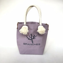 画像をギャラリービューアに読み込む, BRANCHES オリジナル　トートバッグS　＊珊瑚刺繍入り＊ウィステリア（グレー刺繡、白紐）
