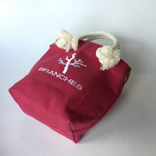 画像をギャラリービューアに読み込む, BRANCHES オリジナル　トートバッグS　＊珊瑚刺繍入り＊ホットピンク（白刺繍、白紐）
