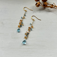 画像をギャラリービューアに読み込む, ✨NEW【11月の誕生石】ブルートパーズとシトリンのチェーンピアス
