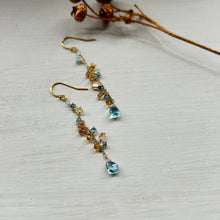 画像をギャラリービューアに読み込む, ✨NEW【11月の誕生石】ブルートパーズとシトリンのチェーンピアス
