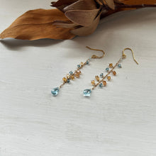 画像をギャラリービューアに読み込む, ✨NEW【11月の誕生石】ブルートパーズとシトリンのチェーンピアス
