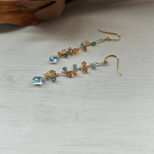 画像をギャラリービューアに読み込む, ✨NEW【11月の誕生石】ブルートパーズとシトリンのチェーンピアス
