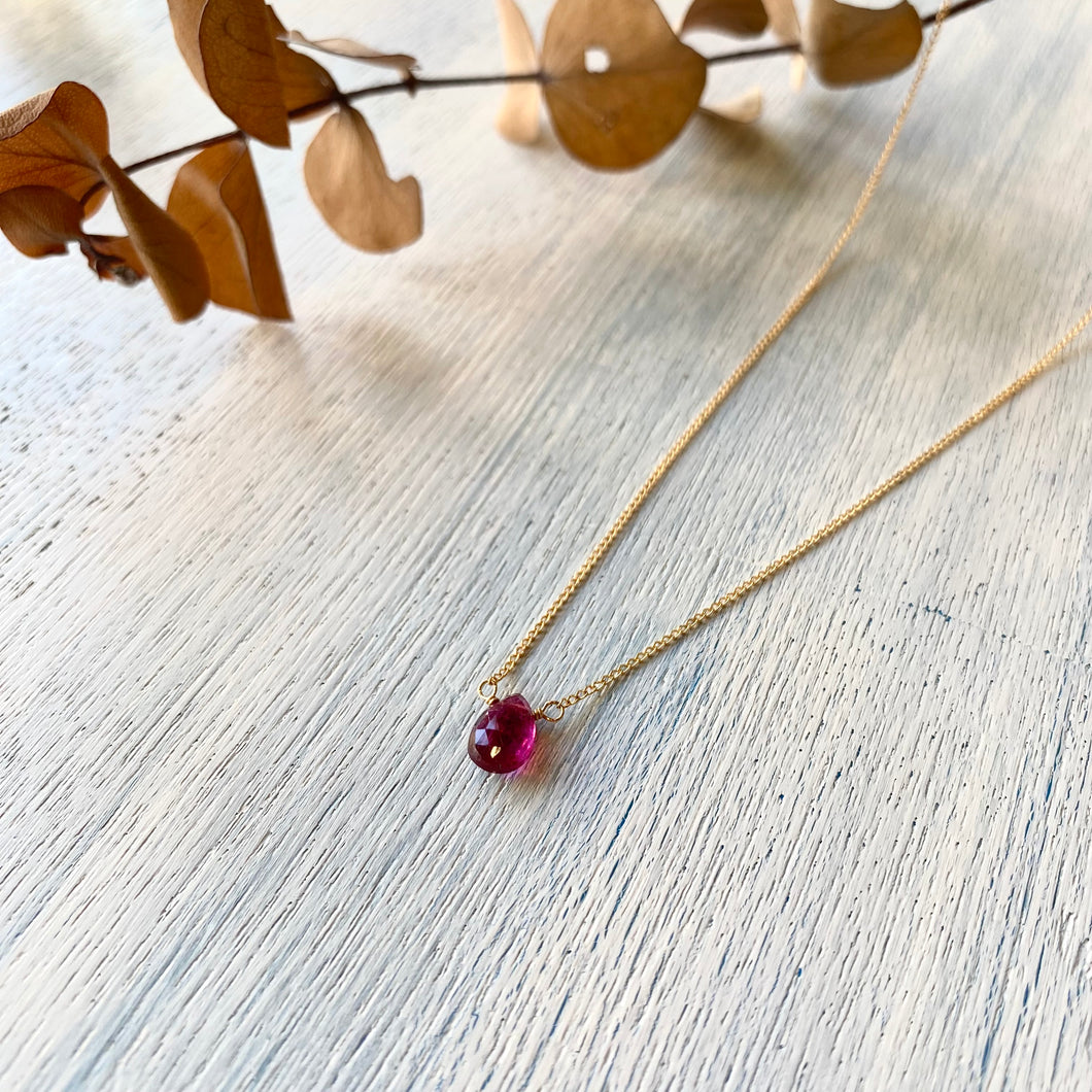 【10月誕生石】トルマリンのネックレス/ペアシェイプ