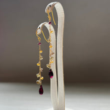 画像をギャラリービューアに読み込む, ✨NEW【1月誕生石】ガーネットmixチェーンピアス
