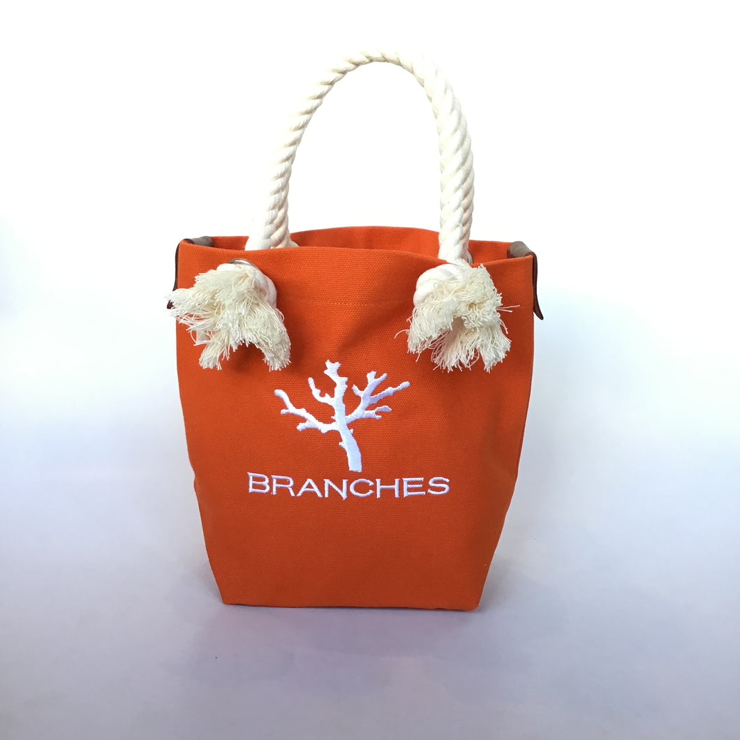 BRANCHES オリジナル　トートバッグ　＊珊瑚刺繍入り＊キャロット～白刺繍