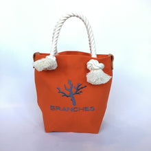 画像をギャラリービューアに読み込む, BRANCHES オリジナル　トートバッグ　＊珊瑚刺繍入り＊キャロット～グレー刺繍

