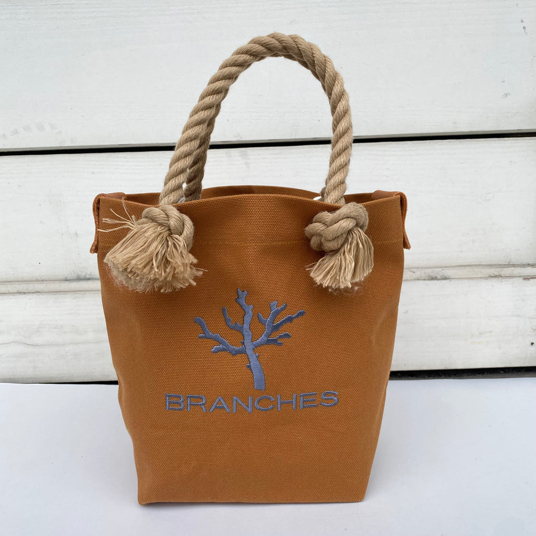 NEW✨BRANCHES オリジナル　トートバッグ　＊珊瑚刺繍入り＊キャニオンブラウン～グレー刺繍