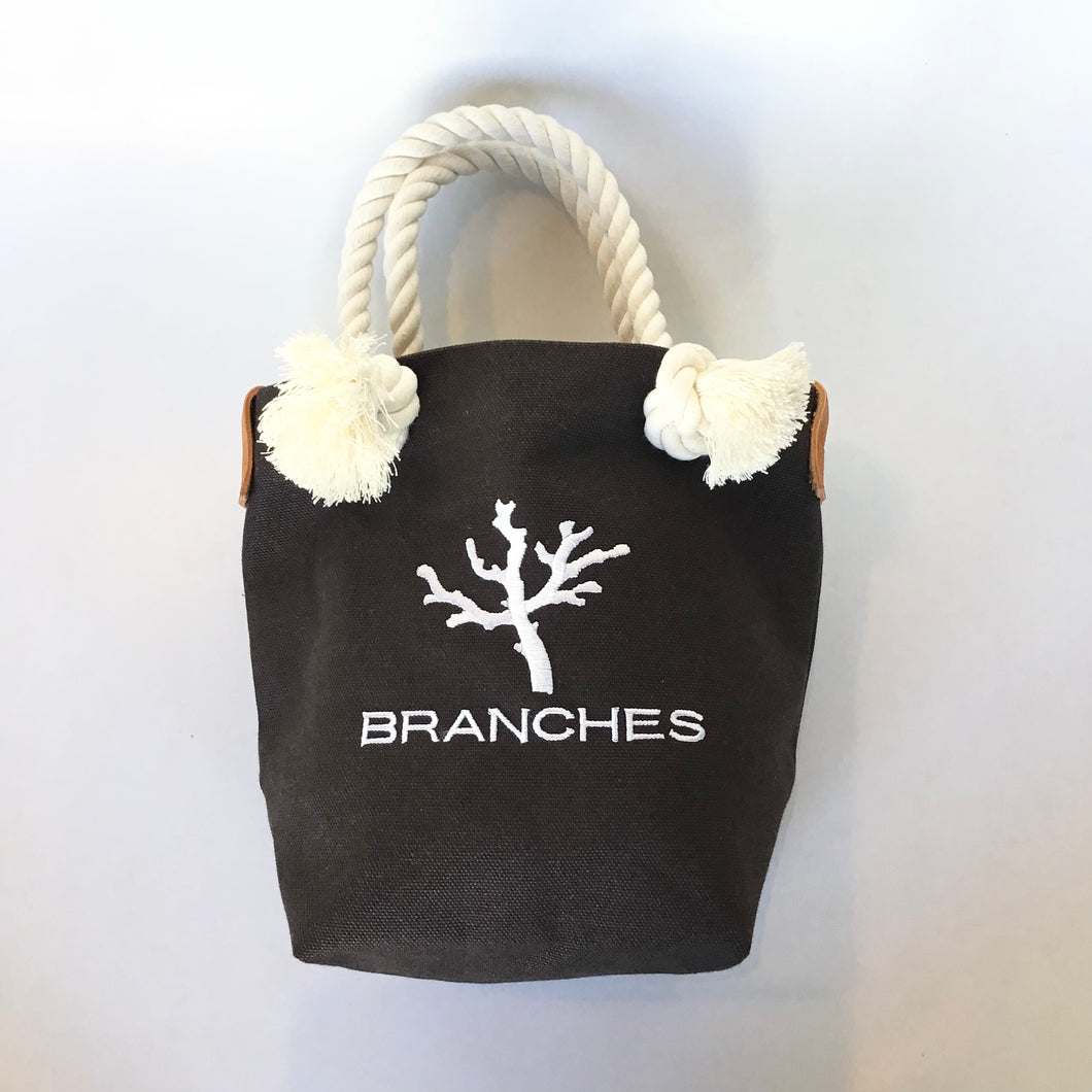 BRANCHES オリジナル　トートバッグ　＊珊瑚刺繍入り＊チョコ～白刺繍