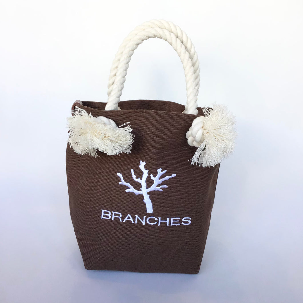 BRANCHES オリジナル　トートバッグ　＊珊瑚刺繍入り＊ココア～白刺繍