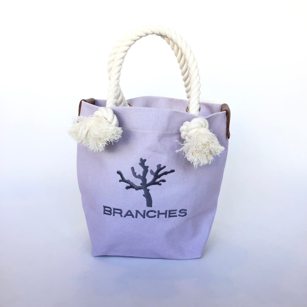 BRANCHES オリジナル　トートバッグ　＊珊瑚刺繍入り＊ウィステリア～グレー刺繡